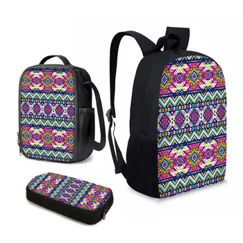 YIKELUO Новая Водонепроницаемая дорожная сумка с красочным американским племенным принтом, прочный Молодежный Повседневный рюкзак, Изолированная сумка для ланча Mochilas