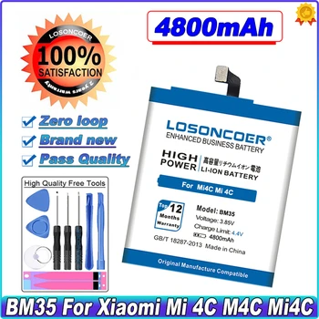 Аккумулятор LOSONCOER 4800mAh BM35 для мобильного телефона Xiaomi 4C Mi4C Mi 4C Battery 0