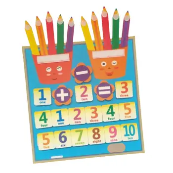 Войлочная Математическая Игрушка С Цифрами Монтессори Манипулятивная Игра Сложение Вычитание Сенсорная Игрушка для Детского Сада Дети Дошкольного возраста 0