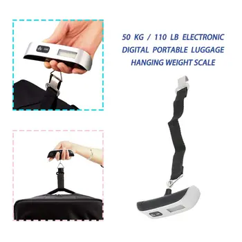 Горячие электронные ЖК-цифровые подвесные весы весом 50 кг / 110 фунтов, багажные весы для багажа, дорожная сумка 3
