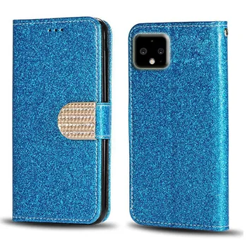 Для Google Pixel 4 Кожаный бумажник с бриллиантами, кожаный чехол Для телефона Google Pixel 4 XL 0
