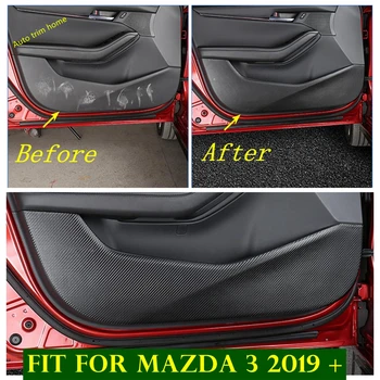 Защитные наклейки для внутренней двери автомобиля, противоударная накладка, Комплект защиты от грязи, подходит для Mazda 3 2019-2022 Аксессуары 0