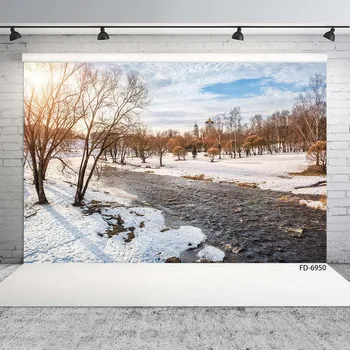 Зимние снежные поля, живописные фоны для фотографий на реке, индивидуальные фоны для детской портретной фотосессии, реквизит для фотосъемки 0