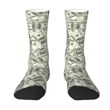 Модные Деньги, Доллары, Биткойны, Цифровая валюта, Носки для мужчин И женщин, теплые носки для баскетбола с 3D-принтом и виртуальной печатью 0