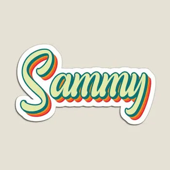 Наклейка с именем Сэмми в ретро-цвете, Магнитные Красочные наклейки Baby Home для холодильника, органайзер для игрушек, держатель для холодильника для детей