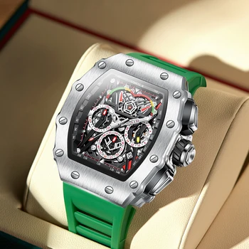 Новые роскошные мужские часы ONOLA Fashion, полностью автоматические механические часы, мужские наручные часы с водонепроницаемой лентой уникального дизайна