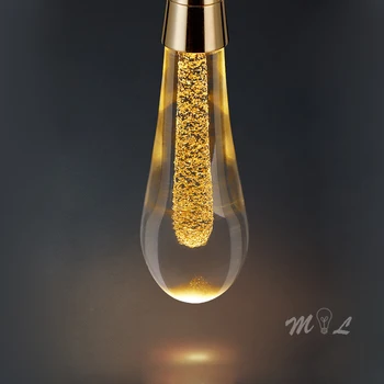 Новые стеклянные подвесные светильники в виде капель воды Светодиодная дизайнерская лампа мощностью 2 Вт Роскошная подвесная лампа для гостиной Светильник для спальни