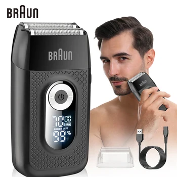 Оригинальные устройства для удаления волос Braun 2 В 1 Мини USB электробритва карманного размера Водонепроницаемая бритва Автоматический триммер для бритья 0