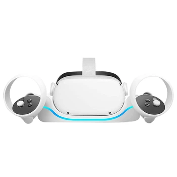 Подставка для виртуальной реальности для зарядной станции Oculus Quest 2 Настенная подставка для зарядного устройства Станция быстрой зарядки с подсветкой 0