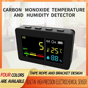 Портативный Измеритель Качества Воздуха K50 3в1 CO Тестер Температуры и Влажности Цветной Экран Детектор Угарного Газа с Голосовой Сигнализацией