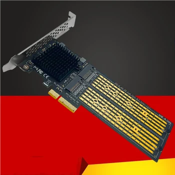 Разъемный 2-портовый Адаптер M2 NVME PCIE для NVMe SSD M Key B & M Key к Райзеру Карты Расширения PCI Express X4 с Низкопрофильным Кронштейном 0