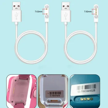 расстояние 4 мм / 7,62 мм USB-зарядное устройство для детских смарт-часов 2pin / 4pin Универсальный браслет, кабель для зарядки браслета, линия зарядного устройства