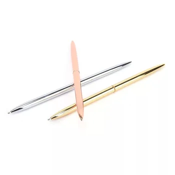 Ручка из розового золота 1,0 мм, Тонкие металлические шариковые ручки, Серебряная ручка, Золотая ручка, Ручка для Свадебной гостевой книги, ручка для планировщика, Тонкая Металлическая ручка