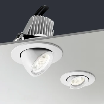 Светодиодный светильник с регулируемой яркостью, вращающийся на 360 градусов, встраиваемый потолочный светильник, столовая, гостиная, точечные светодиодные светильники 0