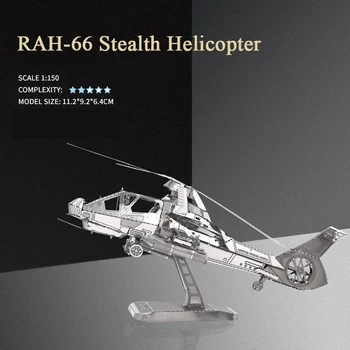 Сделай сам 3D металлический пазл Военный пазл RAH-66 Стелс Вертолет Самолет Миниатюрные конструкторы Игрушки для друзей Подарки на День рождения