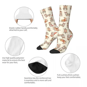 Средневековые фэнтезийные носки корги Harajuku Высококачественные Чулки Всесезонные Носки Аксессуары для мужских и женских подарков 1