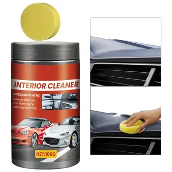 Средство для чистки салона автомобиля Воск для чистки деталей салона автомобиля 100 г Мягкие чистящие средства без запаха для автомобилей SUV Car Vehicle 0