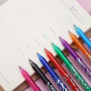 Стираемые гелевые ручки 8 цветов Устраняют ошибки при рисовании и записи в ежедневнике 0,5 0,38 Синий Красный Черный Зеленый Розовый Фиолетовый Оранжевый 0