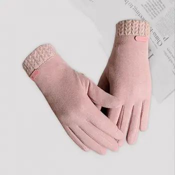 Теплые перчатки, женские зимние перчатки, зимние перчатки для женщин, ветрозащитные, с сенсорным экраном, на плюшевой подкладке, противоскользящие, идеально подходят для активного отдыха 0