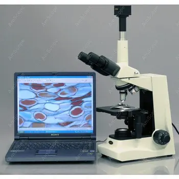 Тринокулярный микроскоп -AmScope Поставляет усовершенствованный тринокулярный составной микроскоп 40X-1600X 0