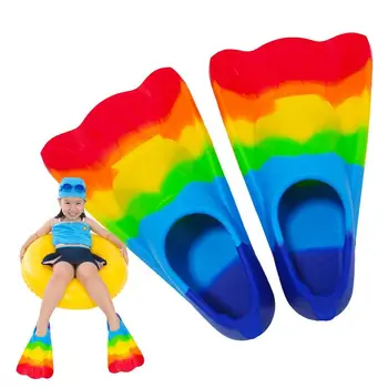 Удобные силиконовые ласты Rainbow Kids, ласты для начинающих плавания и дайвинга, тренировочные ласты для девочек и мальчиков