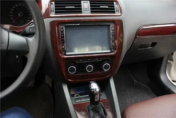 автомобильные наклейки 1шт из АБС-пластика с зернистостью из углеродного волокна, декоративная крышка центральной панели управления для Volkswagen vw 2012-2014 Jetta 6 MK6 4