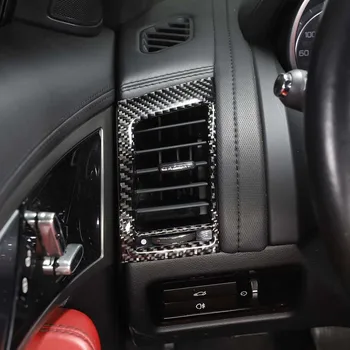 Наклейки для отделки центрального управления автомобиля из мягкого углеродного волокна, боковой панели воздуховыпуска, аксессуары для интерьера автомобилей Jaguar F-TYPE 2013-2022 гг. 4